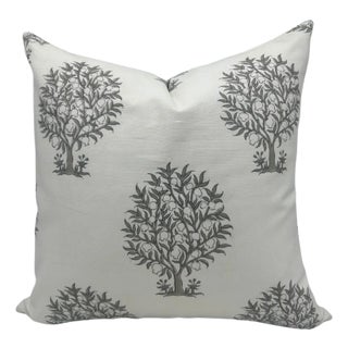 Fabdivine Handcrafted Block Print Cushion Cover 14x20 Inch Thick Cotton White-Anar For Sale