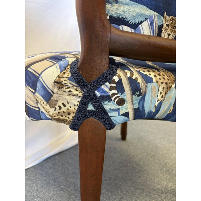 Early 1900's French Boudoir Fruitwood Armchair With New Statement Upholstery For Sale - Image 16 of 18