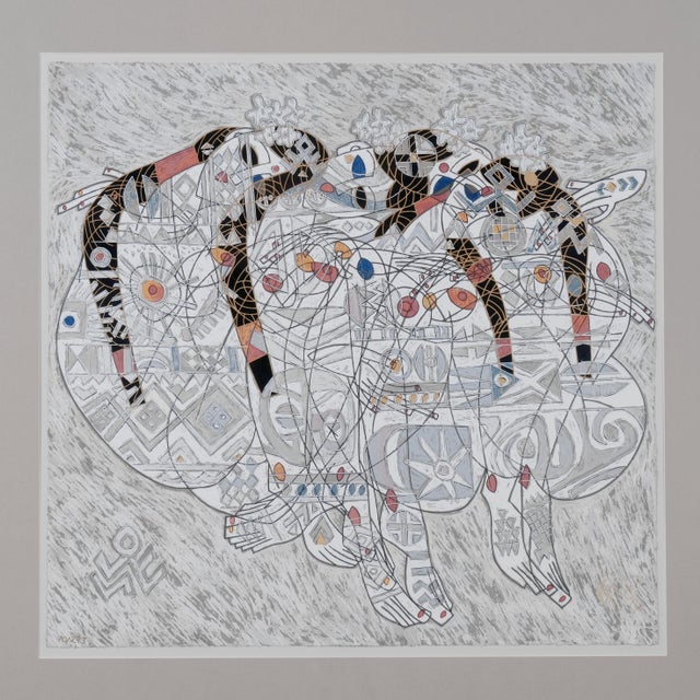 Excellent Condition Print Very Good condition Frame 1987 Printing Jiang Tiefeng "Love I" Hand Signed and Numbered Limited...