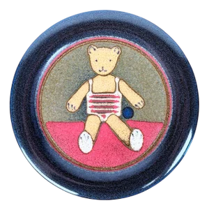 Vintage German Ceramic Wall Plate with Teddy Bear Design from KMK Keramik Manufaktur Kupfermühle, 1970s