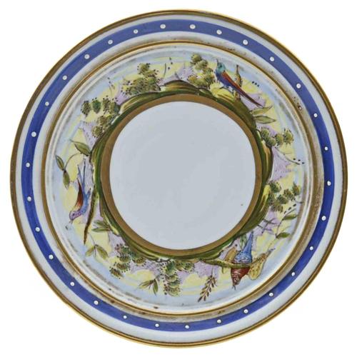 Hand-Painted Porcelain Saucer, Mid-20th Century For Sale - Image 6 of 6