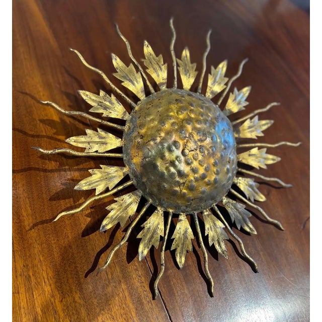 Early 20th Century French Starburst Flush Mount For Sale - Image 4 of 6