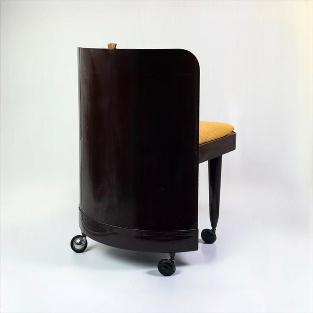 Glass Silvi Dressing Table and Chair in Orange and Brown Plastic from Fain, 1970s, Set of 2 For Sale - Image 7 of 18