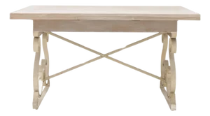 20th Century French Metal Folding Table with Wooden Top
