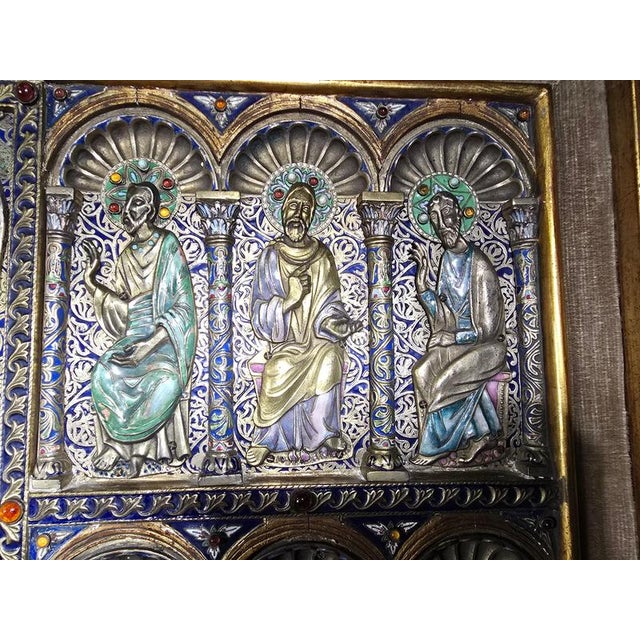 Limoges Style Altar Panel, 1950s For Sale - Image 6 of 18