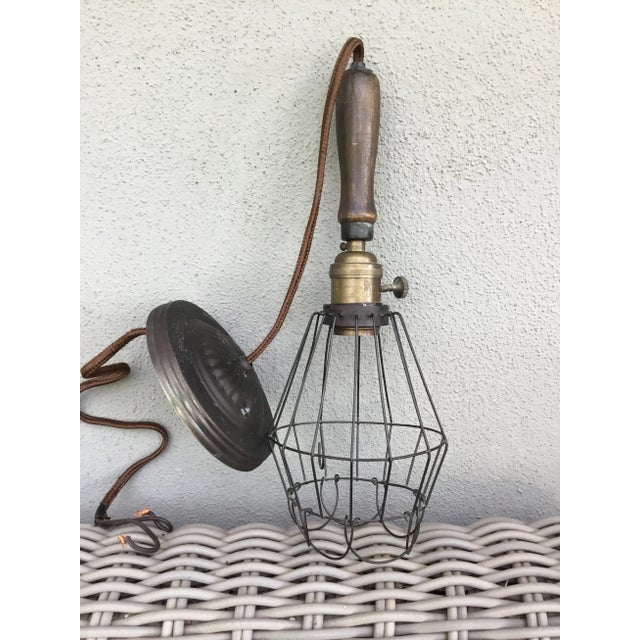 Metal Industrial Caged Pendant Light For Sale - Image 7 of 7