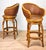 Hollywood Regency Vintage Coastal Rattan & Wicker Swivel Tiki Bar Stools - a Pair For Sale - Image 3 of 12