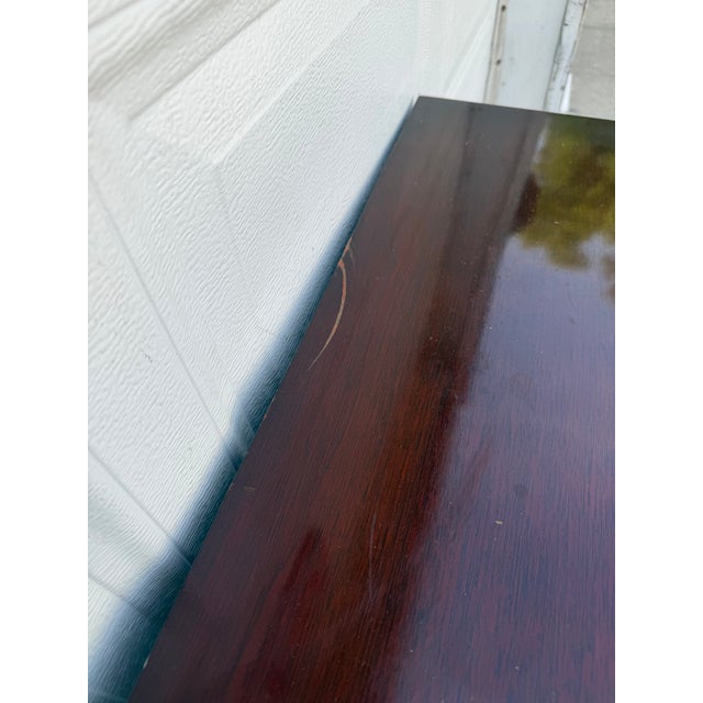 Vintage Federal Hepplewhite Style Mahogany Console Table Flip Top Game Table For Sale - Image 9 of 12