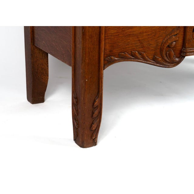 Antique Edwardian Carved High Back Monk's Bench With Storage For Sale In Saint Louis - Image 6 of 6