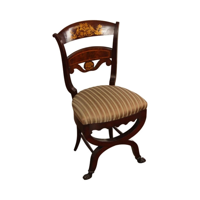 Early 19th Century American American Classical Period Mahogany Side Music Chair For Sale - Image 13 of 13