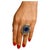 English Bochic “Orient” Vintage Rose Cut Diamond & Tanzanite Ring Set 18K Gold & Silver For Sale - Image 3 of 10