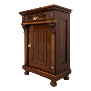 Gründerzeit Bedside Table in Oak For Sale