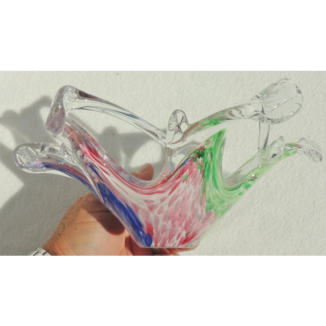 Murano Vintage Multi-Colored Murano Italian Art Glass Bowl For Sale - Image 4 of 12