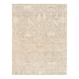 Pasargad Home Oushak Silver Wool Area Rug- 9' 3'' X 12' 1'' For Sale