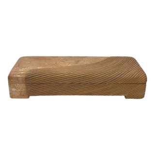 1980's Maitland Smith Decorative Tessellated Stone Box For Sale