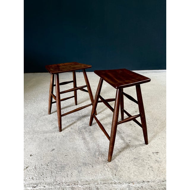 Antique Handmade Ladder Stools, 1890s, Set of 2 For Sale - Image 6 of 18