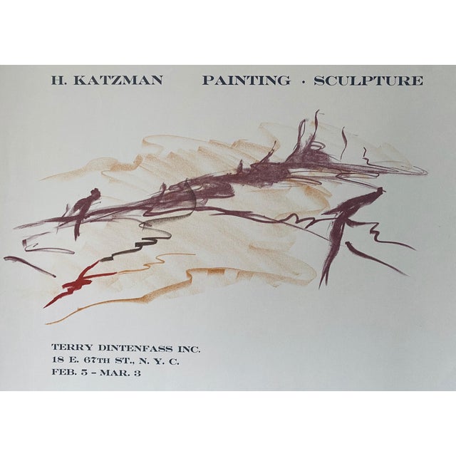 Abstract Expressionism Herbert Katzman, Vintage Lithograph Poster Herbert Katzman Terry Dintenfass Gallery NYC For Sale - Image 3 of 6