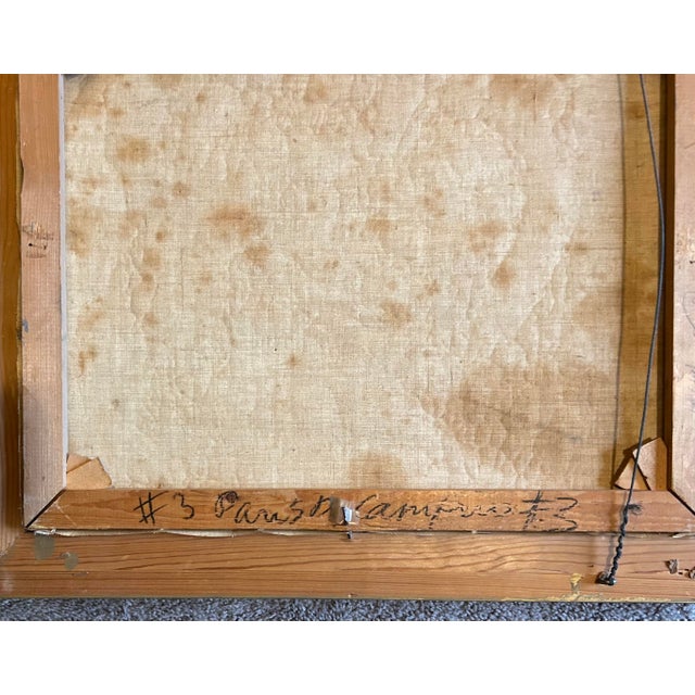 Sky Blue Vintage 1950’s French Impressionist Oil Painting Street Scene of Paris For Sale - Image 8 of 9