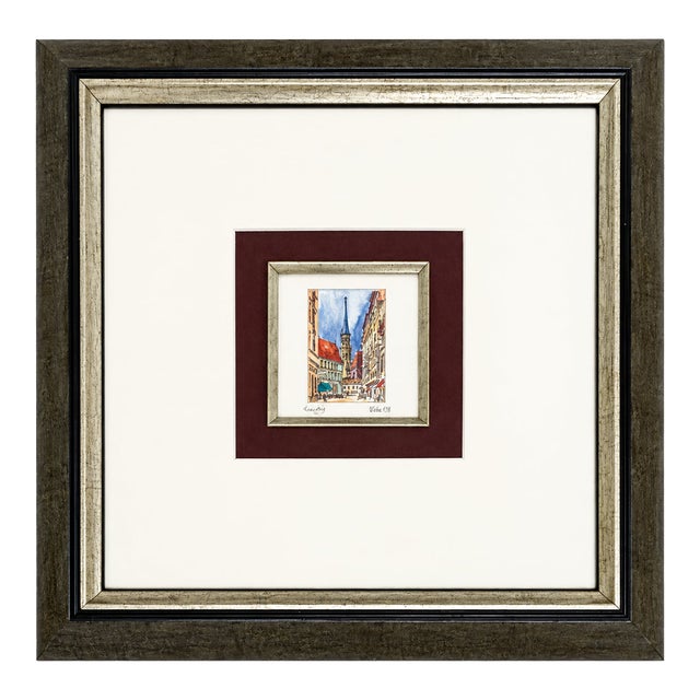 Vienna Street Scene, 2002, Watercolor and Ink on Paper For Sale