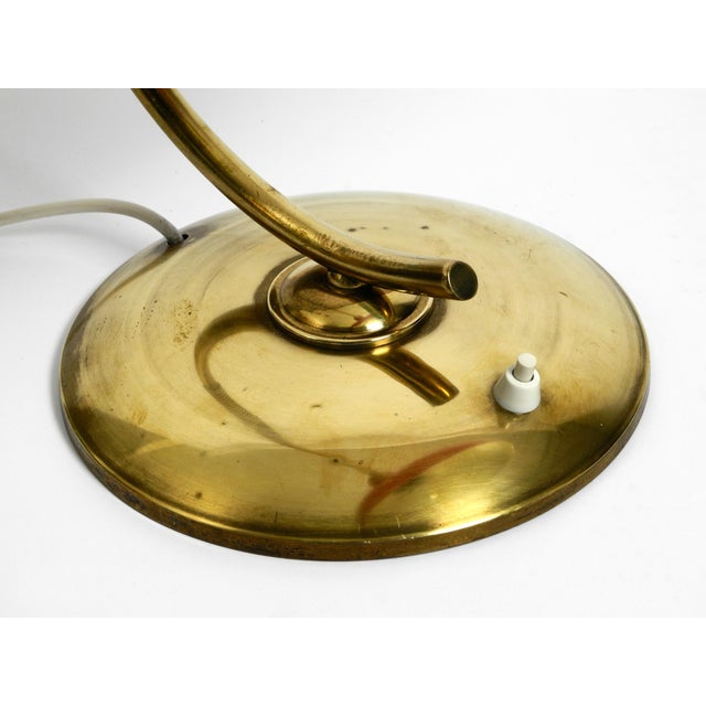 Large Mid-Century Modern Brass Table Lamp with Red Metal Shade, 1950s For Sale - Image 11 of 18