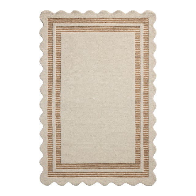Chris Loves Julia x Loloi Scottie Ivory / Rust 7'-9" x 9'-9" Area Rug For Sale