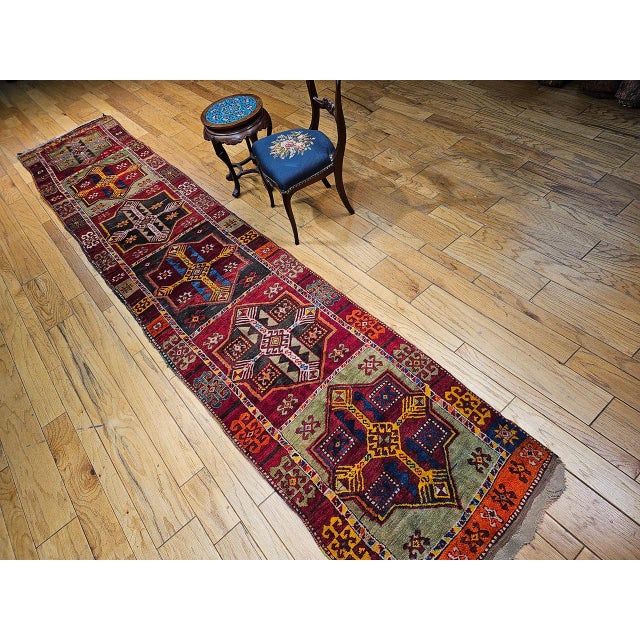Turkish Early 20th Century Turkish Oushak Runner, Hand-Knotted Wool, 3' x 16' For Sale - Image 3 of 16