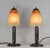 Art Deco Pair of 1920s French Darboy & Daum Art Deco Orange & Yellow Glass Wrought Iron Table Lamps For Sale - Image 3 of 13