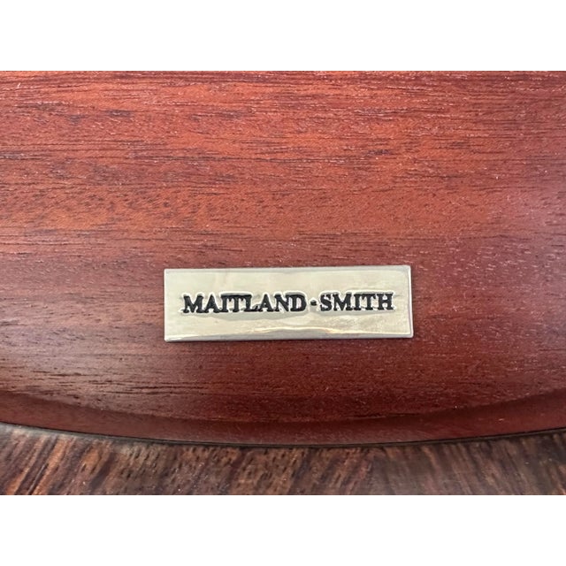 Contemporary Maitland Smith Ebony Finished Zebrano Veneer Round Occasional Table For Sale - Image 3 of 11
