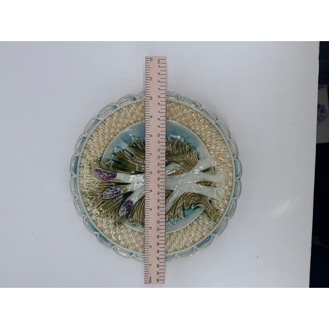 Late 19th Century French Majolica Asparagus Plate From Salins For Sale In San Francisco - Image 6 of 7
