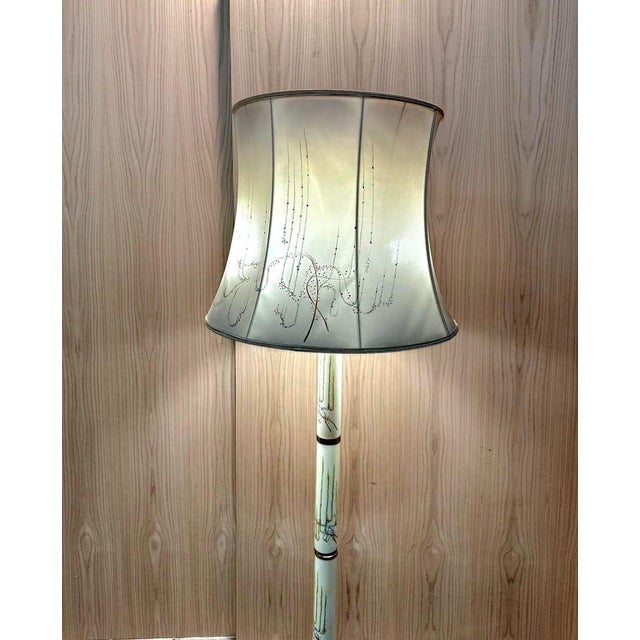 Brass & Porcelain Floor Lamp For Sale - Image 4 of 10