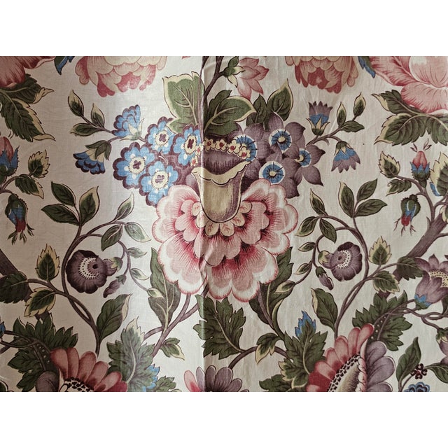 1920s Chintz Fabric Curtains with Indian-Style Print, 1920s, Set of 2 For Sale - Image 5 of 11