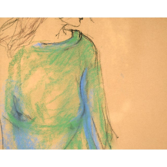 Portrait of a Woman in a Green Shirt -San Francisco Bay Area Figurative Movement by William Kirchner For Sale In Monterey, CA - Image 6 of 6