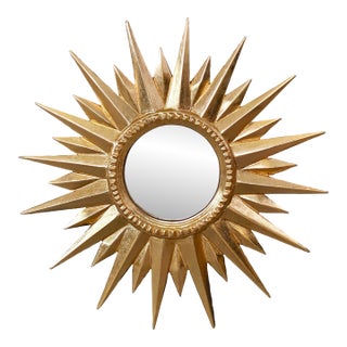 Late 20th Century Sunburst Golden Mirror Art Decó Style For Sale