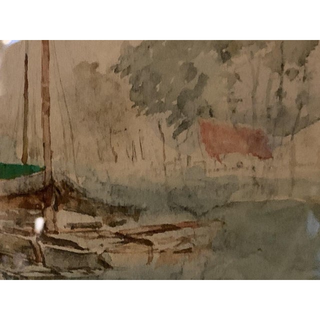 Henri Stacquet, Holland Landscape, Watercolor, 1880s For Sale - Image 5 of 7