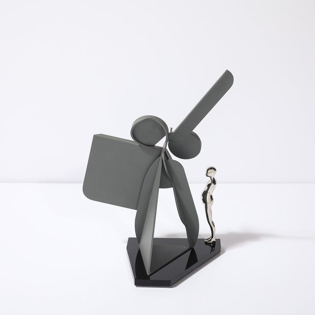 Post-Modernist Sculpture Signed Ernest Trova, Profile Canto #83 in Matt Gray For Sale - Image 11 of 15