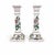 Traditional Pair of Erica for Zrike Hand-Painted Floral Ceramic Candlesticks For Sale - Image 3 of 5