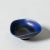 Lovely miniature stoneware bowl by Berndt Friberg. Triangular form with rounded corners, undulating edge. Elegant blue...