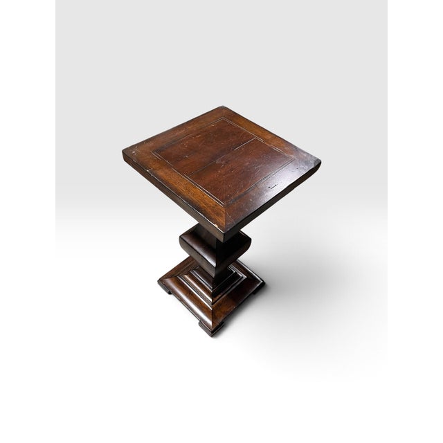 Bernhardt Solid Wood Architectural Pedestal Side Tables – Pair For Sale In West Palm - Image 6 of 9
