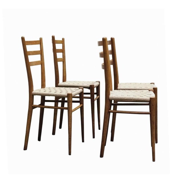 Gobbetta Chiavarina Chairs from Fratelli Levaggi, Italy, 1960s, Set of 4 For Sale - Image 4 of 9