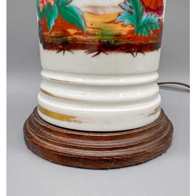 White 19th Century French Style Porcelain Apothecary Jar Table Lamp - With Shade For Sale - Image 8 of 8