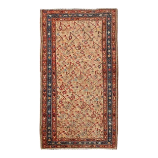 Antique N W Persian Rug With Free-Flowing All-Over Pattern on a Sand Field For Sale