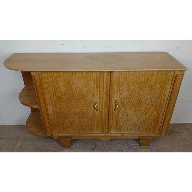 Art Deco Corner Buffet in Light Wood by Jules Leleu, 1930s For Sale - Image 4 of 10