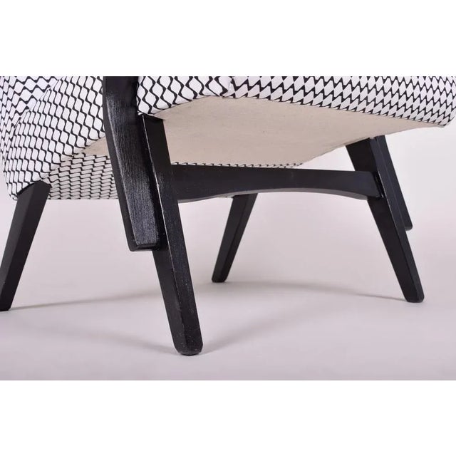 Mid-Century Black and White Armchair, 1950s For Sale - Image 6 of 8