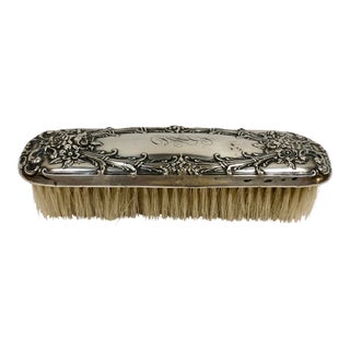 Sterling Silver Early 1900s Monogrammed Clothing Brush For Sale