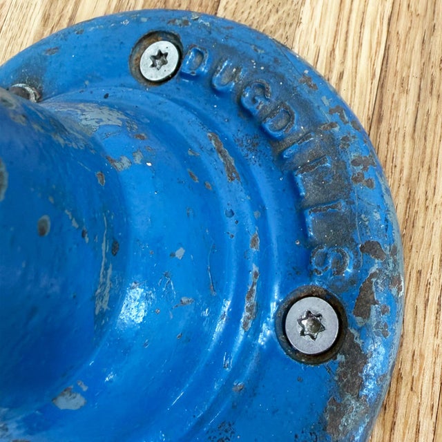 Articulated Industrial Lamp with Blue Shade from Dugdills, 1930s For Sale - Image 9 of 10