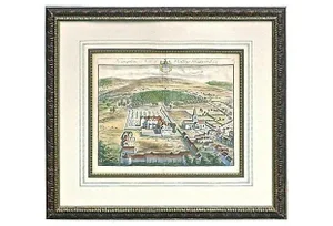 Antique Aerial Engraving of Hampton