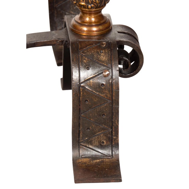 Renaissance Style Bronze Andirons - A Pair For Sale - Image 4 of 13