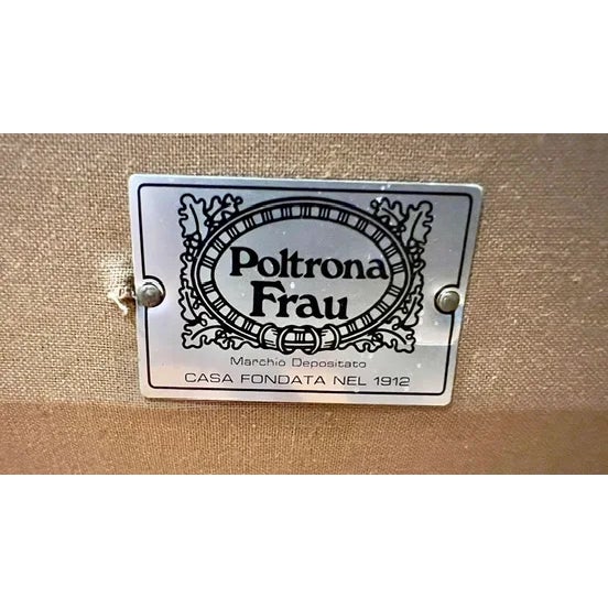 Coffee Vintage Poltrana Frau Brown Leather Lounge Chair For Sale - Image 8 of 13