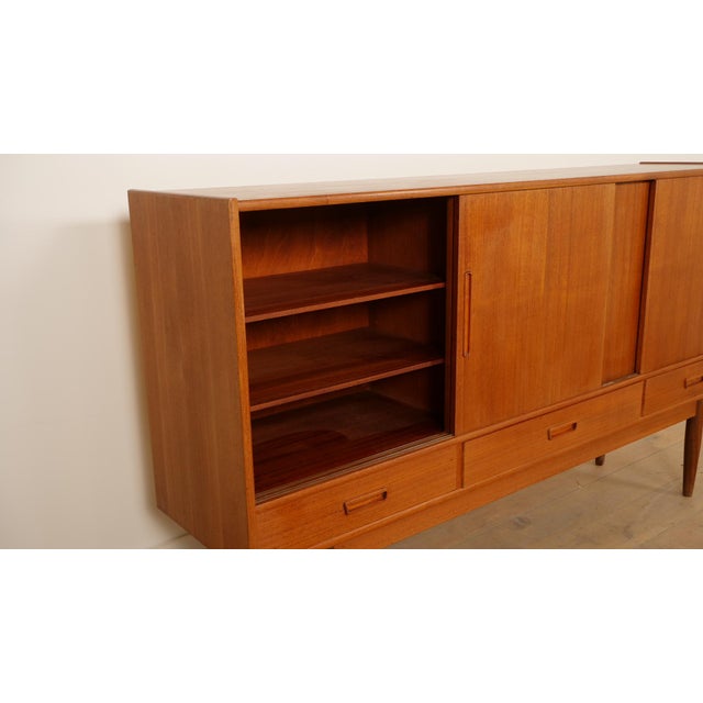 Vintage Danish Highboard in Teak For Sale - Image 9 of 14