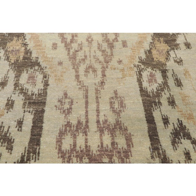 2000 - 2009 Early 21st Century Vintage Earth-Tone Ikat Rug, 7'9 X 10'00 For Sale - Image 5 of 10